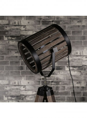 Solid Wood Tripod Floor Lamp Black 22 x 25 x 106centimeter