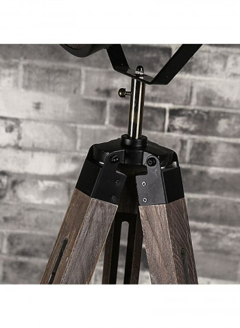 Solid Wood Tripod Floor Lamp Black 22 x 25 x 106centimeter