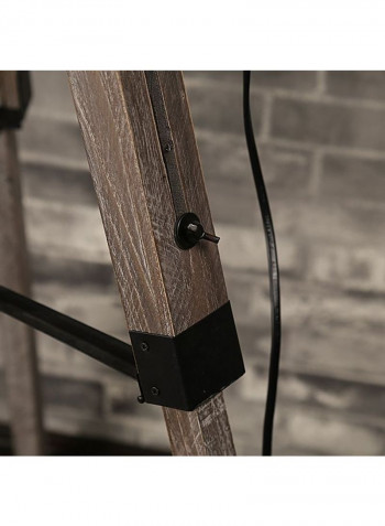 Solid Wood Tripod Floor Lamp Black 22 x 25 x 106centimeter