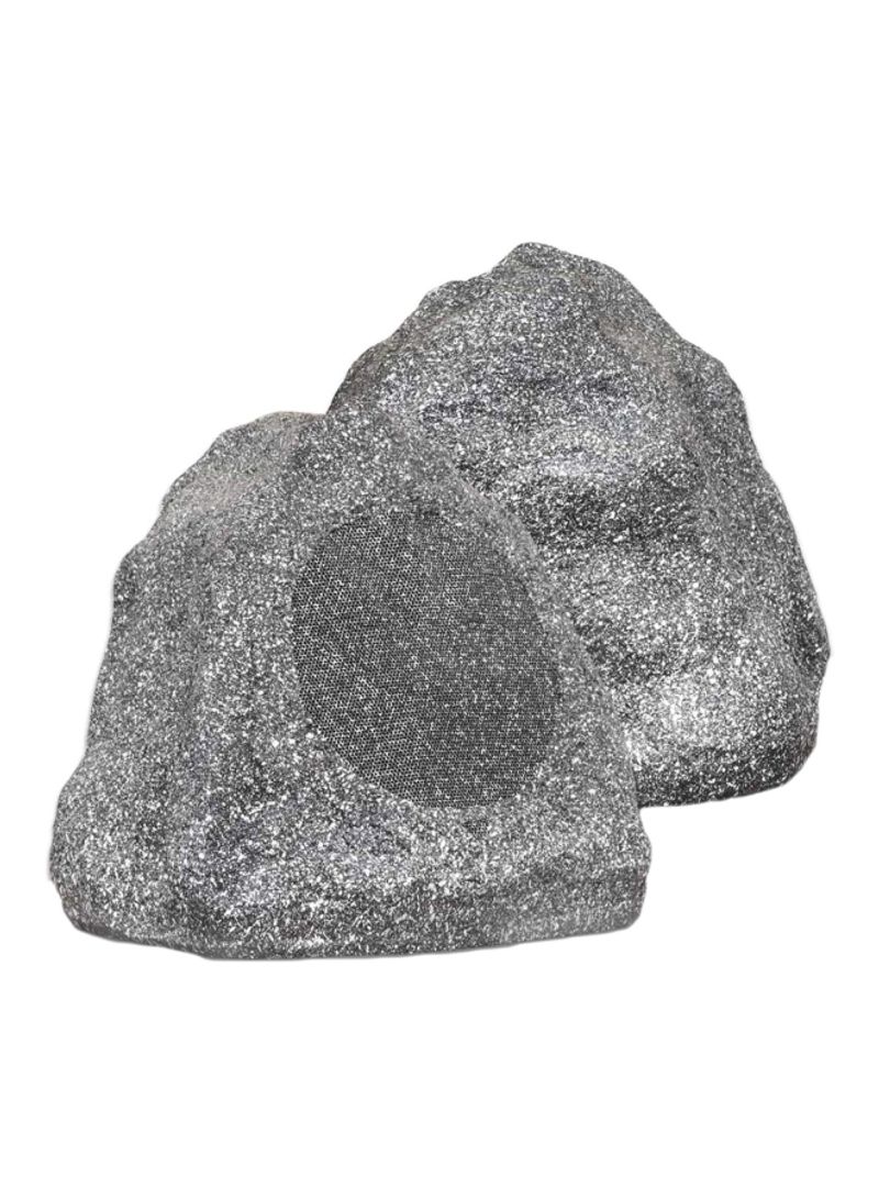 2-Piece Granite Rock Shaped Speaker Set 2R6G Grey