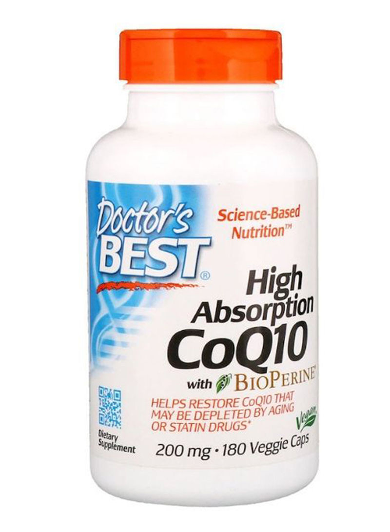 High Absorption CoQ10 With BioPerine - 180 Veggie Caps