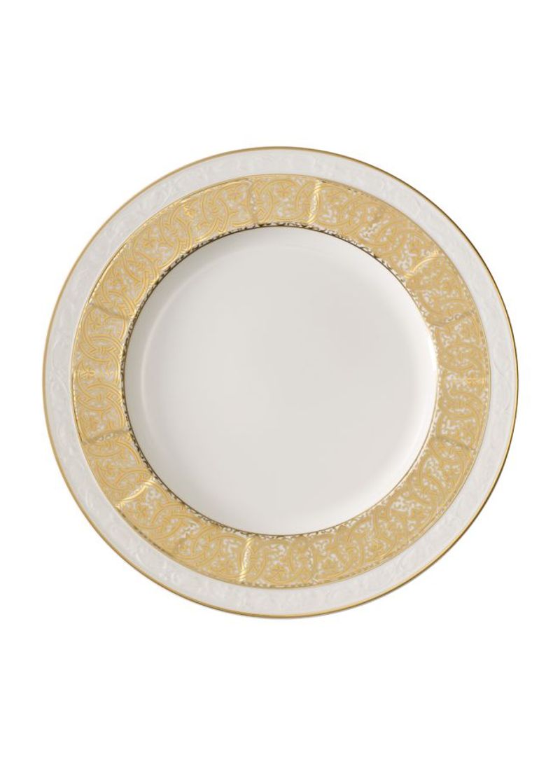 Golden Oasis Round Platter White/Gold 33centimeter