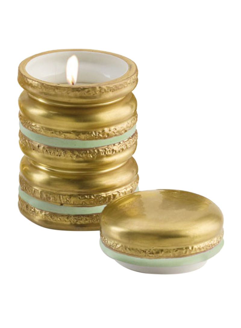 Baby Macaron Scented Candle Gold/Spring Green 9x5.5cm