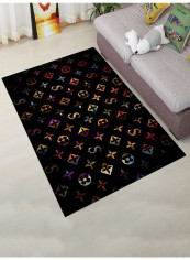 Geometric Pattern Floor Mat Black/Yellow/Red 120x160cm