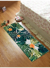 Rectangle Leaves Pattern Mat Multicolour 80x120cm