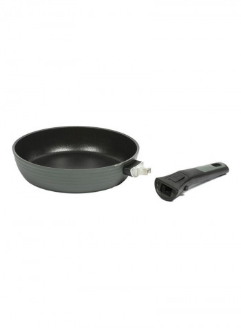 9-Piece Non-Stick Aluminium Cookware Set with Detachable Handles Grey 28cm