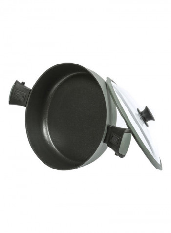 9-Piece Non-Stick Aluminium Cookware Set with Detachable Handles Grey 28cm