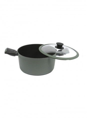 9-Piece Non-Stick Aluminium Cookware Set with Detachable Handles Grey 28cm