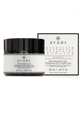 Deluxe Hyaluronic Acid Vivifying Face And Eye Night Cream 50ml