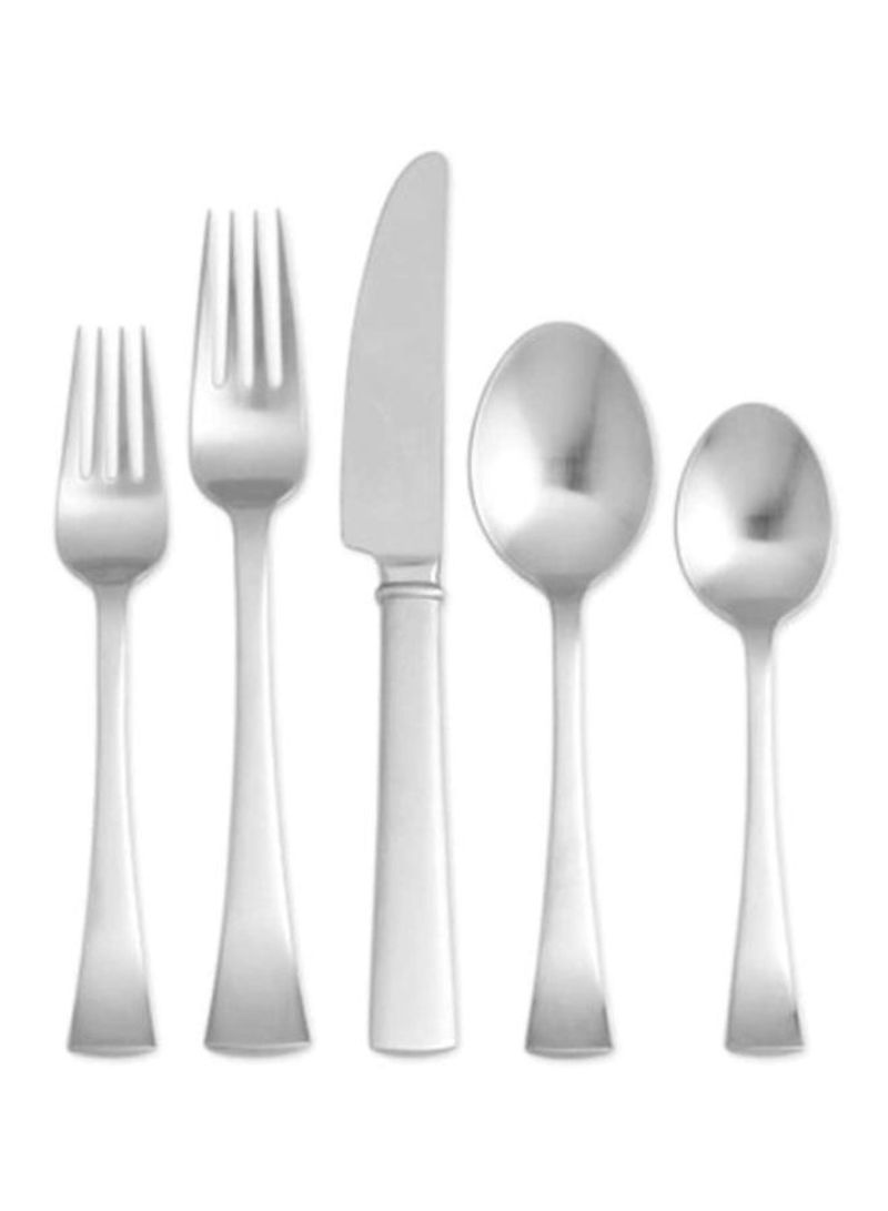 5-Piece Stainless Steel Cutlery Set Silver 12.1x8x6.9inch