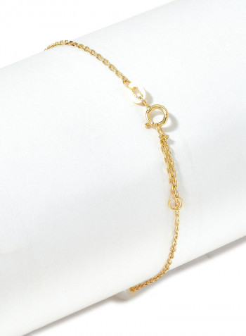 18 Karat Gold Malachite And Pearl Three Stone Bracelet