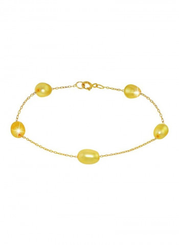 10K Gold Pearl Beaded Bracelet