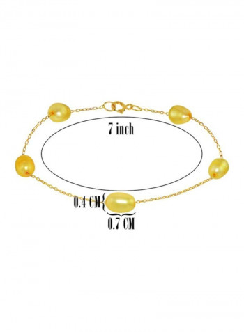 10K Gold Pearl Beaded Bracelet