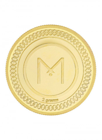 22K 916 Purity 2 Gms Flower Gold Coin MGFL916P002G