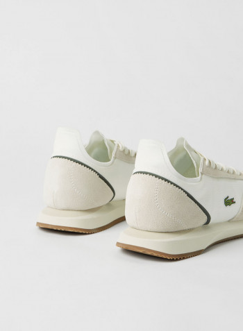 Match Break Textile And Suede Sneakers Off White/Dark Green