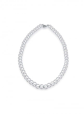 925 Sterling Silver Beaded Strand Necklace