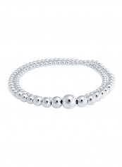 925 Sterling Silver Round Ball Bead Strand Necklace