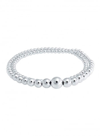 925 Sterling Silver Round Ball Bead Strand Necklace