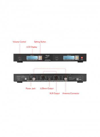 Professional Dual-Channel UHF Wireless Microphone System