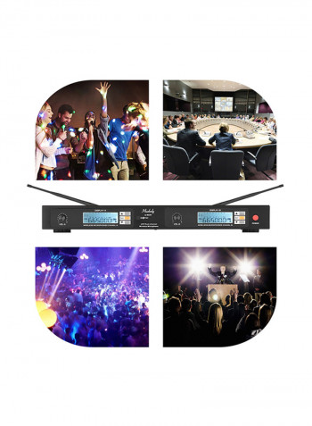 Professional Dual-Channel UHF Wireless Microphone System