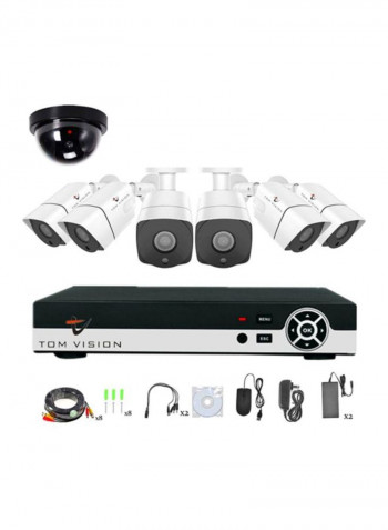 36-Piece AHD CCTV 2MP 1080P Camera Kit white