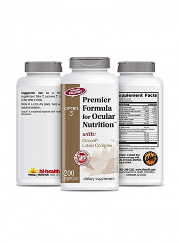 Premier Formula For Ocular Nutrition Dietary Supplement - 200 Capsules