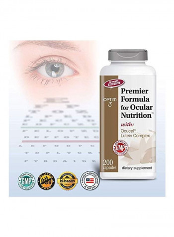 Premier Formula For Ocular Nutrition Dietary Supplement - 200 Capsules