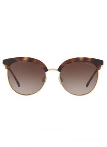 Women's round DARK HAVANA/PALE GOLD Sunglasses with brown gradient lenses 4102-502613 - Lens Size: 54 mm