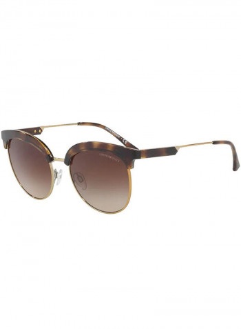 Women's round DARK HAVANA/PALE GOLD Sunglasses with brown gradient lenses 4102-502613 - Lens Size: 54 mm