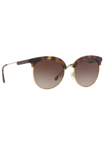 Women's round DARK HAVANA/PALE GOLD Sunglasses with brown gradient lenses 4102-502613 - Lens Size: 54 mm
