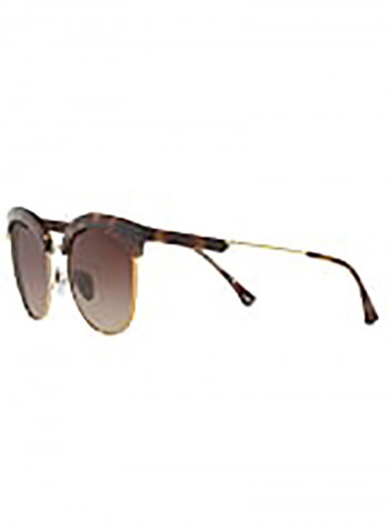 Women's round DARK HAVANA/PALE GOLD Sunglasses with brown gradient lenses 4102-502613 - Lens Size: 54 mm