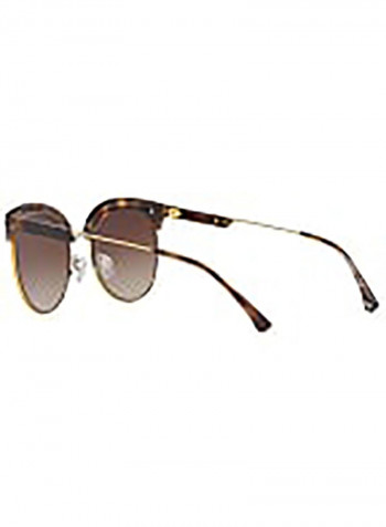 Women's round DARK HAVANA/PALE GOLD Sunglasses with brown gradient lenses 4102-502613 - Lens Size: 54 mm