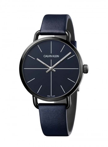 Men's Even Blue Leather Strap Watch