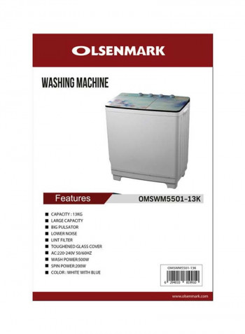 Semi Automatic Washing Machine 13KG 13 kg OMSWM5501 White