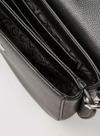 Braided Top Handle Crossbody Bag Black