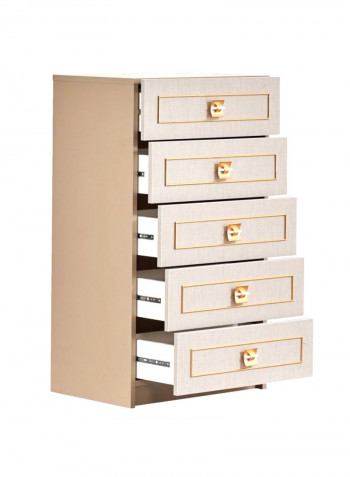 Sienna Storage Cabinet Beige/Gold 56x99x41cm