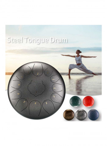 12 inch 13-Tone Steel Tongue Drum Mini Hand Pan Drums with Drumsticks Percussion Musical Instruments