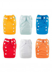Newborn Cloth Diapers Pocket 6 Count With 12 Inserts