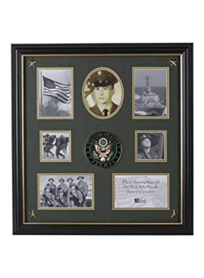 United States Army Medallion Collage Frame Green/Black 18x19inch