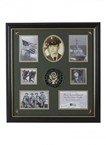 United States Army Medallion Collage Frame Green/Black 18x19inch