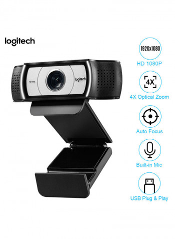 1080P HD Computer Webcam Black