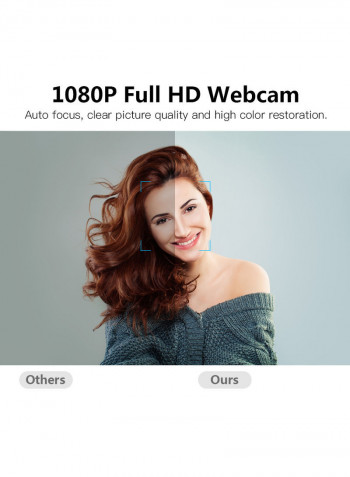 1080P HD Computer Webcam Black