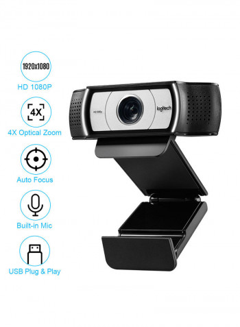 1080P HD Computer Webcam Black