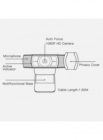 1080P HD Computer Webcam Black