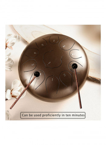 13-Tone Steel Tongue Drum with Sticks