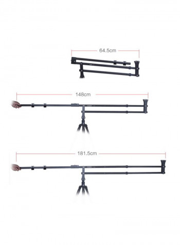 Universal Foldable Extendable Compact Photography Jib Arm Black