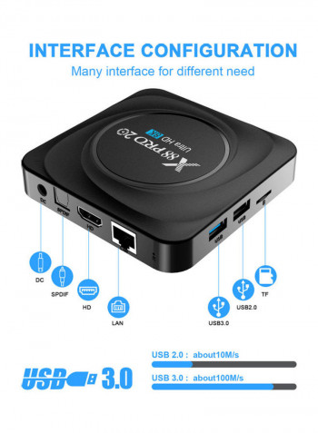 X88 PRO 20 Android 11.0 Smart TV Box X88-PRO-64UK Black