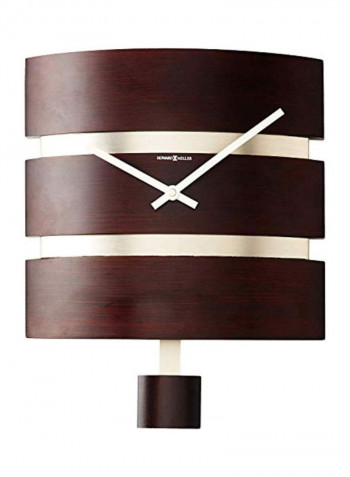 Morrison Wall Clock Brown/Silver 14x11.25x2.75inch