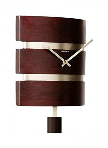 Morrison Wall Clock Brown/Silver 14x11.25x2.75inch