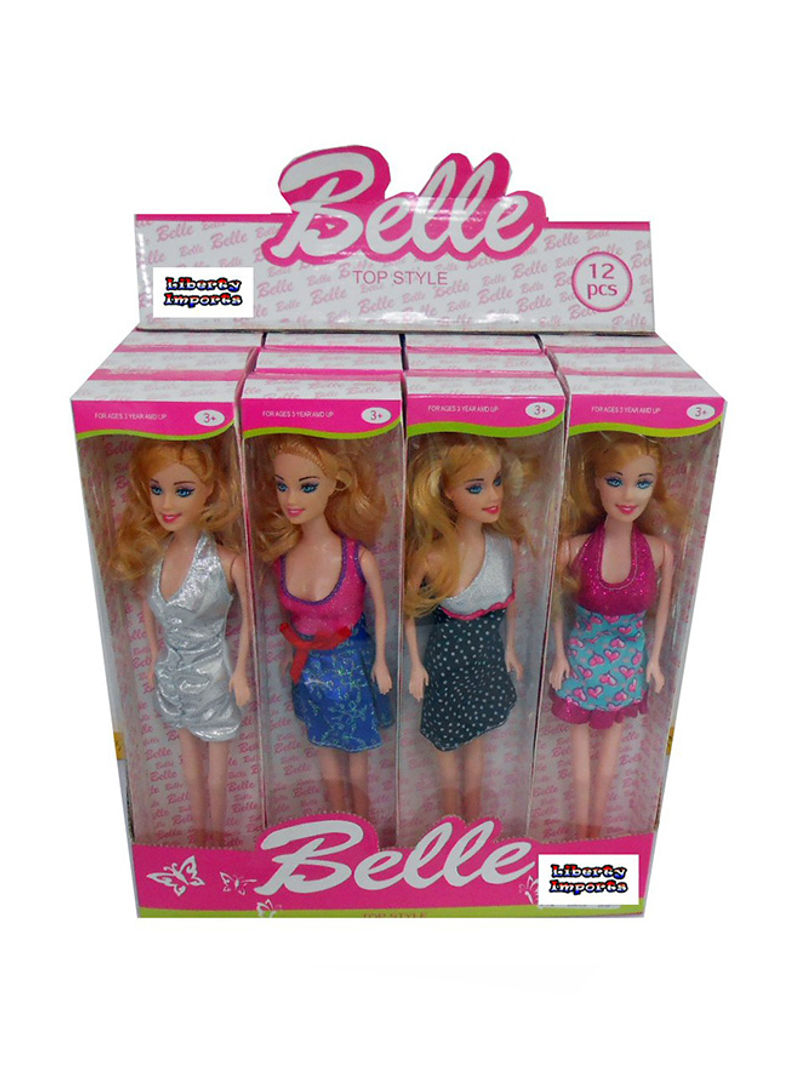 Set Of 12 Fashion Beauty Doll With Dresses